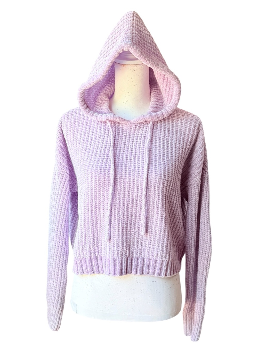 SO lavender knit pullover hoodie sweater Women’s size small | bb